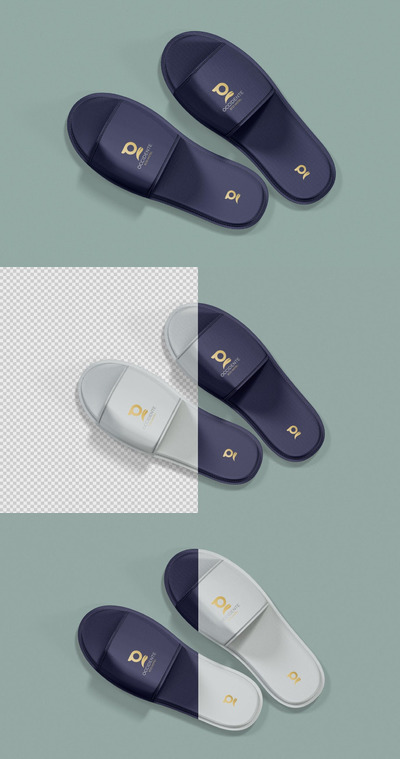 少见稀有的拖鞋酒店VI设计样机展示模型mockups