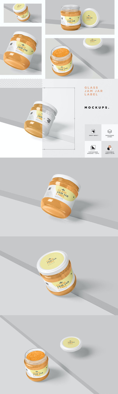 小玻璃罐标签模型[PSD]