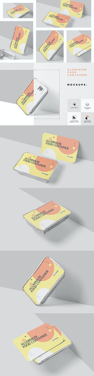 铝制食品容器模型[PSD]