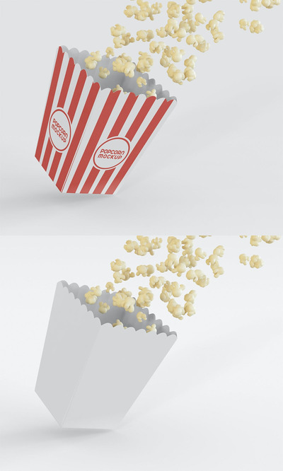 爆米花盒展示模型[PSD]