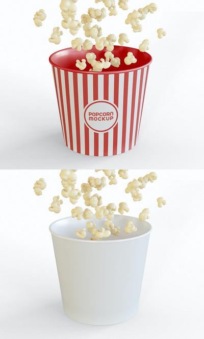 爆米花桶设计模型[PSD]