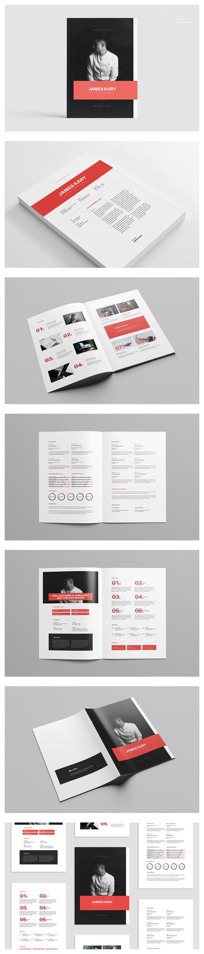 时尚高端简约个人简历手册画册宣传册设计模板