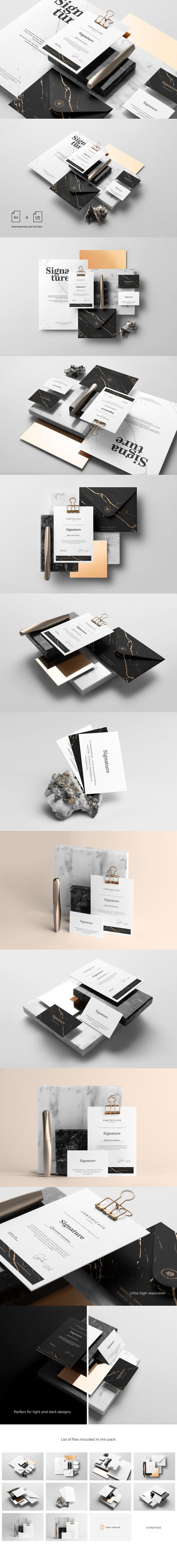 优质的全套专业文具品牌VI样机素材包[1.54GB,PSD]