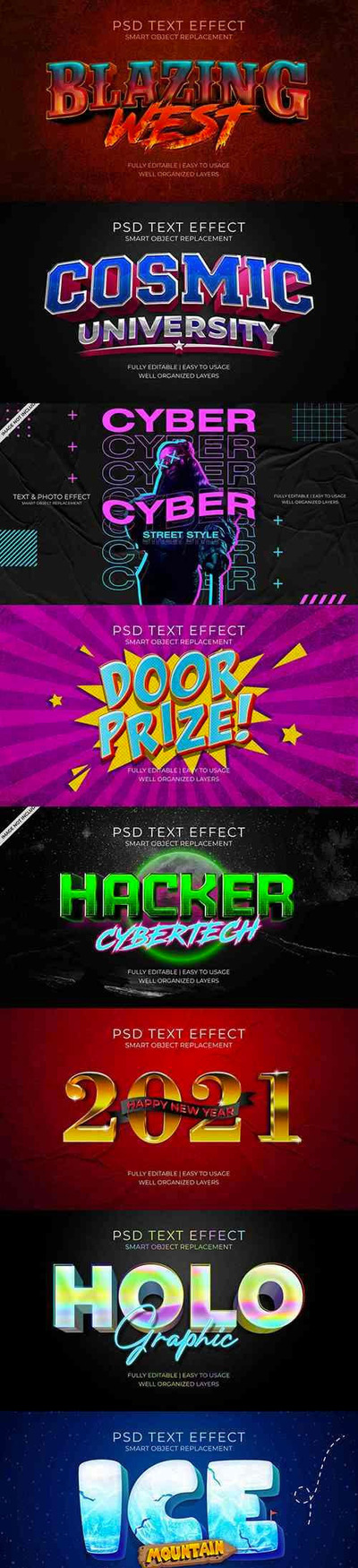 酷炫的多种风格游戏字体效果PS图层样式打包下载（PSD）