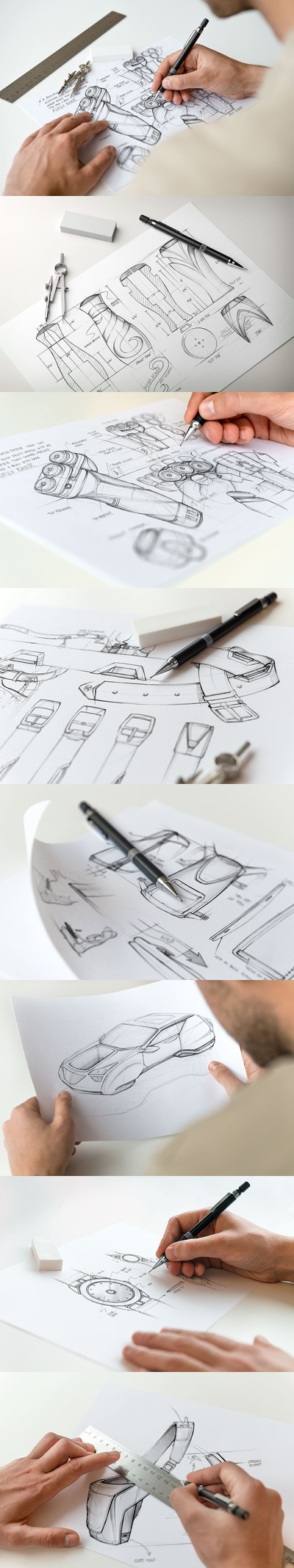 真实场景手稿草图作品展示样机套件