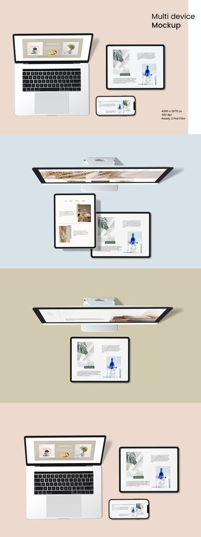 高品质多设备UI样机展示模型mockups