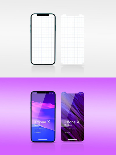 iPhone X 手机屏幕展示样机[PSD,PDF]