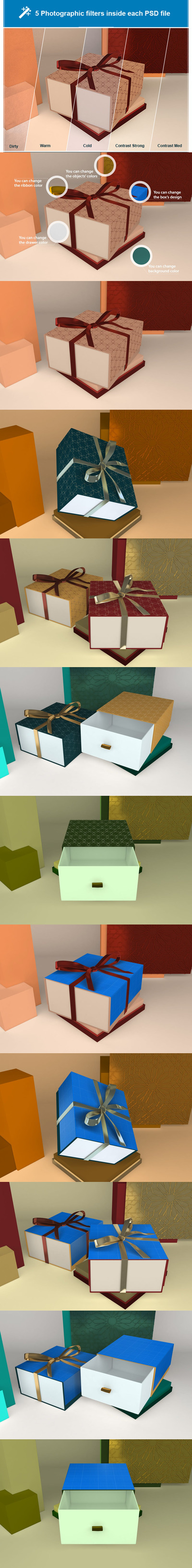 阿拉伯礼品盒设计样机模型[PSD]