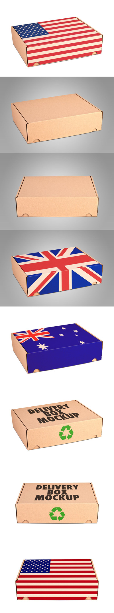 飞机盒牛皮纸快递纸盒样机[PSD]