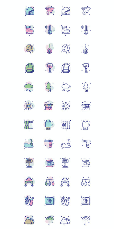 冬季圣诞节图标素材[EPS,AI,PNG,SVG]