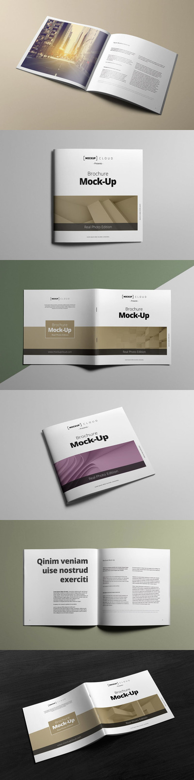 方形广告宣传册设计样机模板