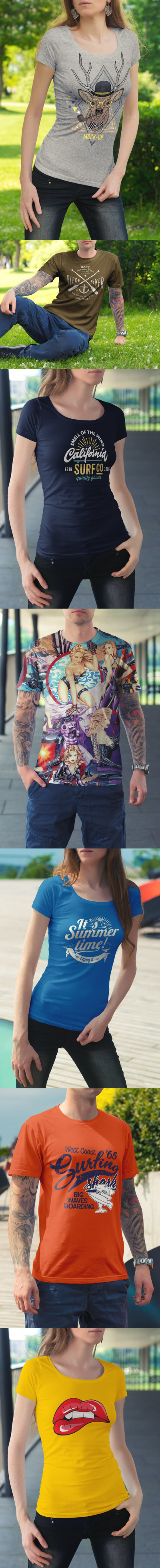 都市版本真实场景服装T恤展示样机