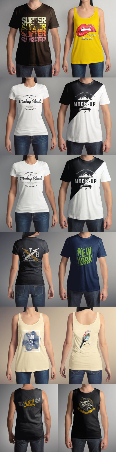 T恤正反面设计展示样机集