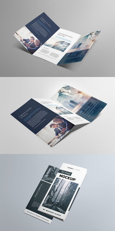 三折页企业小册子展示样机