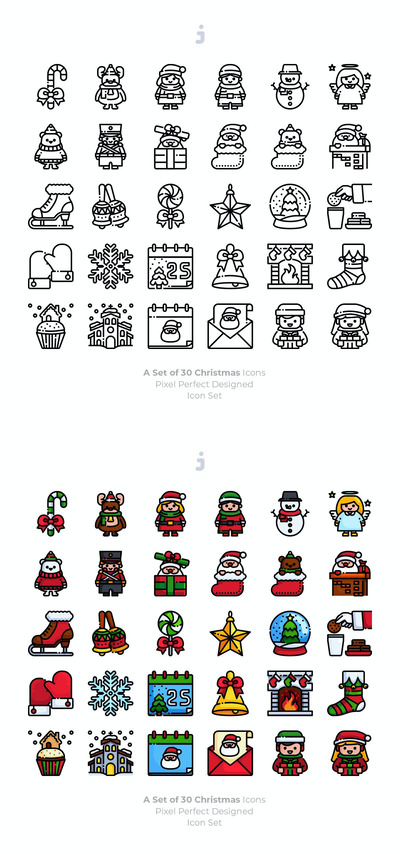 圣诞节元素图标集