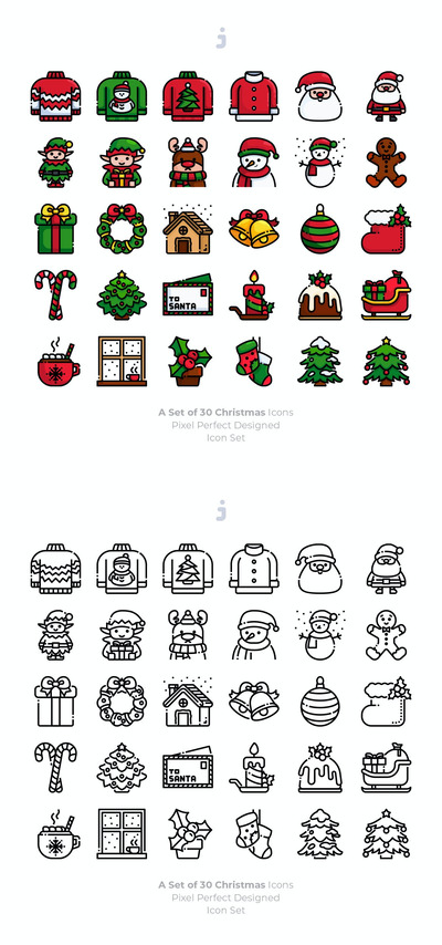 圣诞节图标元素集[AI,EPS,PNG,SVG]