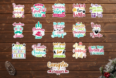 圣诞贴纸矢量标签设计素材Vol1