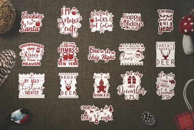 圣诞贴纸矢量艺术包Vol 3