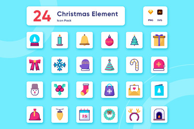 圣诞节装饰图标集[AI,PNG,SKETCH,SVG]
