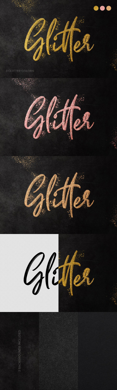 时尚逼真质感的新年圣诞节闪光立体字效果图层样式