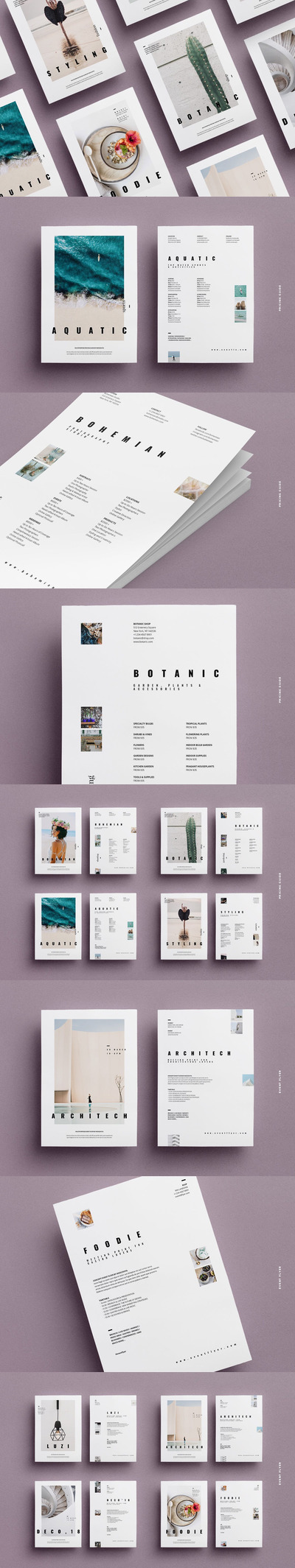 高端时尚简约清新多用途A4尺寸海报设计模板集合