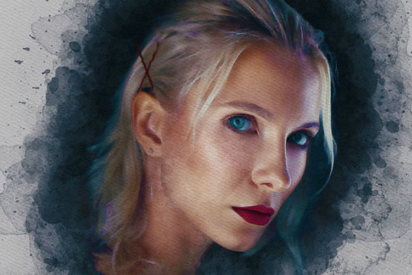 帆布水彩画效果Photoshop动作下载