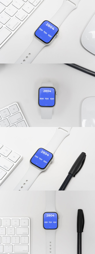 高品质的智能手表APP UI样机展示模型mockups