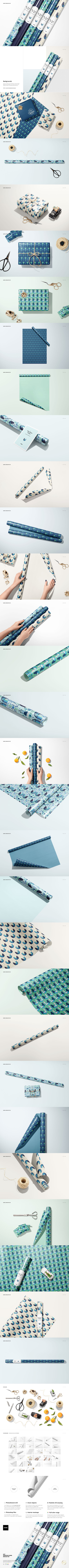 礼品包装纸图案设计样机套件[3.91GB,PSD]