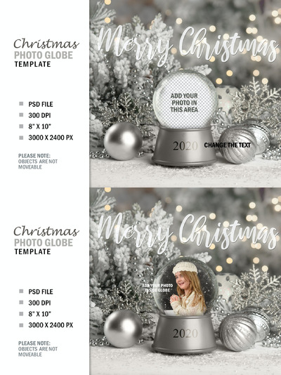 圣诞冬季雪球数码照片礼物（PNG,PSD）