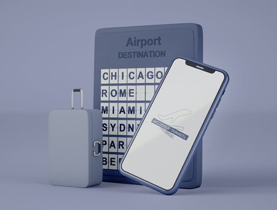 机场版智能手机页面模型[PSD]