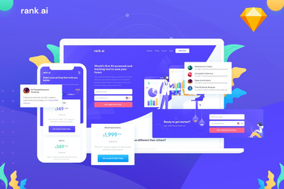 Ai SEO服务网站模板（SKETCH）