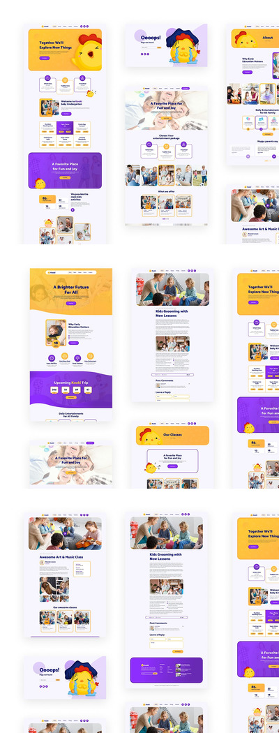 幼儿园网站模板UI下载（FIG,PSD,SKETCH,XD）