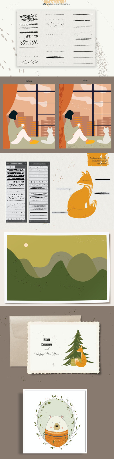 手绘矢量纹理质感笔刷[AI]