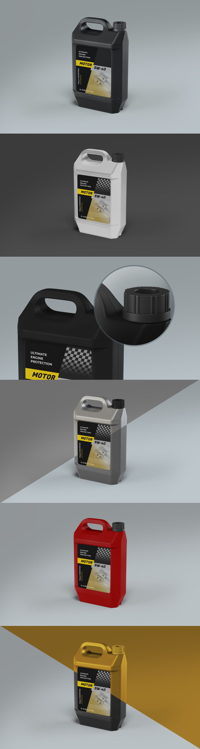 4S店机油包装设计VI样机展示模型mockups