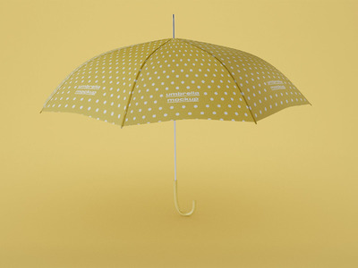 黄色斑点雨伞设计样机[PSD]
