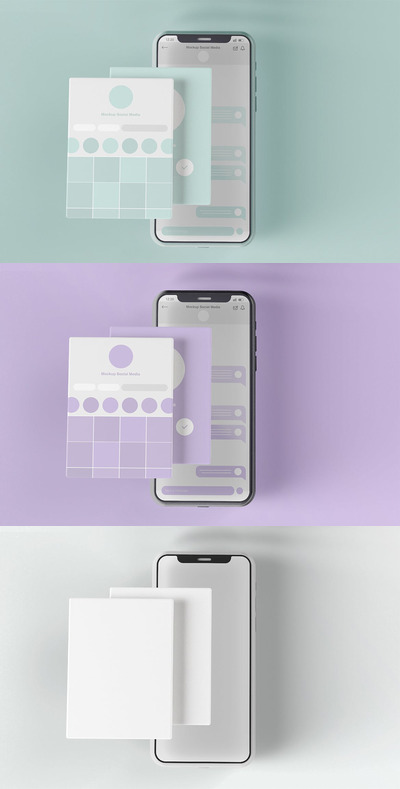高端智能手机与屏幕模型[PSD]