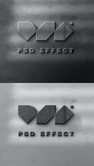 墙上的混凝土徽标模型样机（PSD）