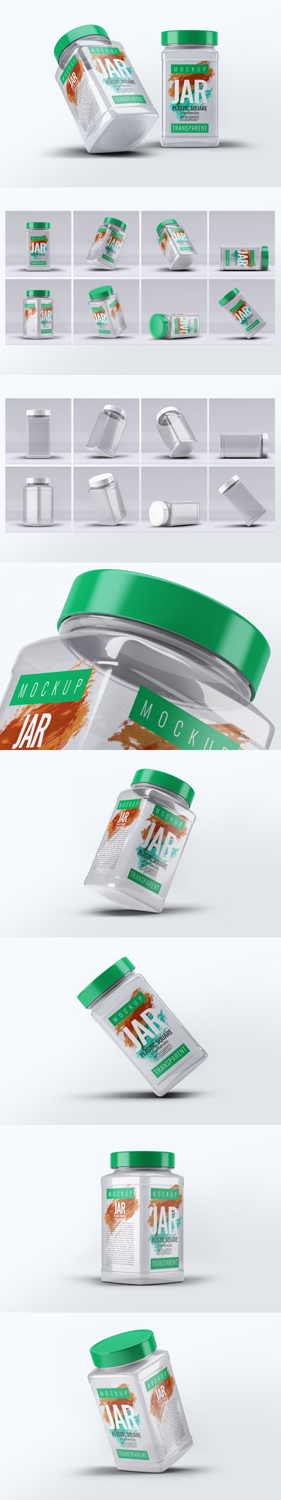 高品质的塑料包装设计VI样机展示模型mockups