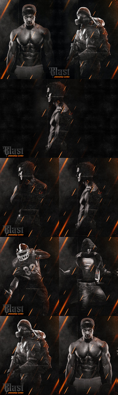 震撼的火焰高光流星灯光效果photoshop动作预设