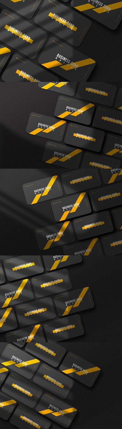 高端逼真质感的高品质圆角名片设计VI样机展示模型mockups Vol.1