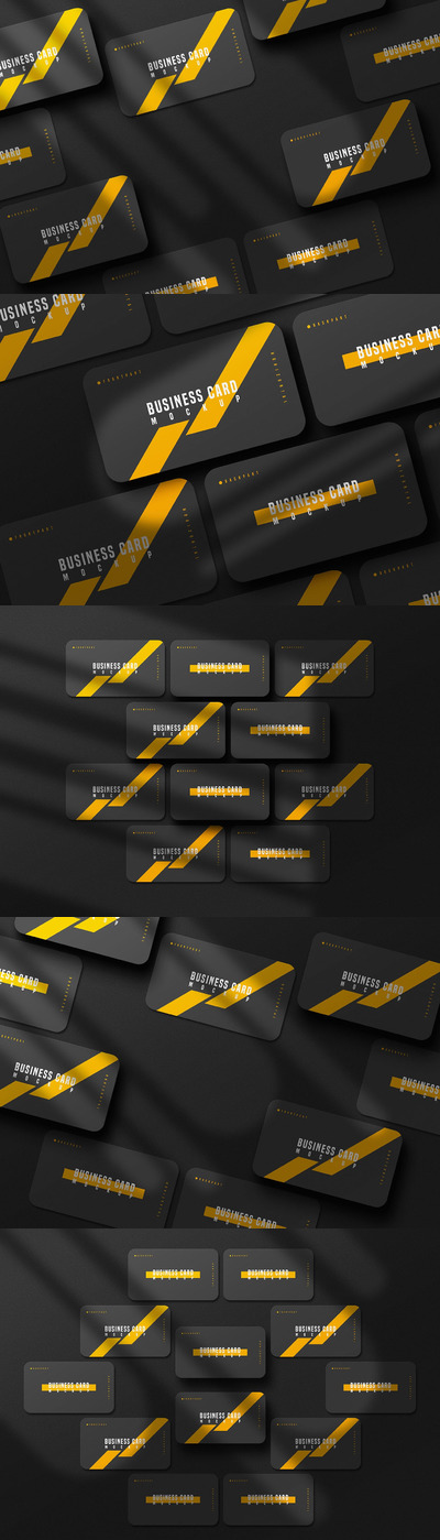 高端逼真质感的高品质圆角名片设计VI样机展示模型mockups Vol.2