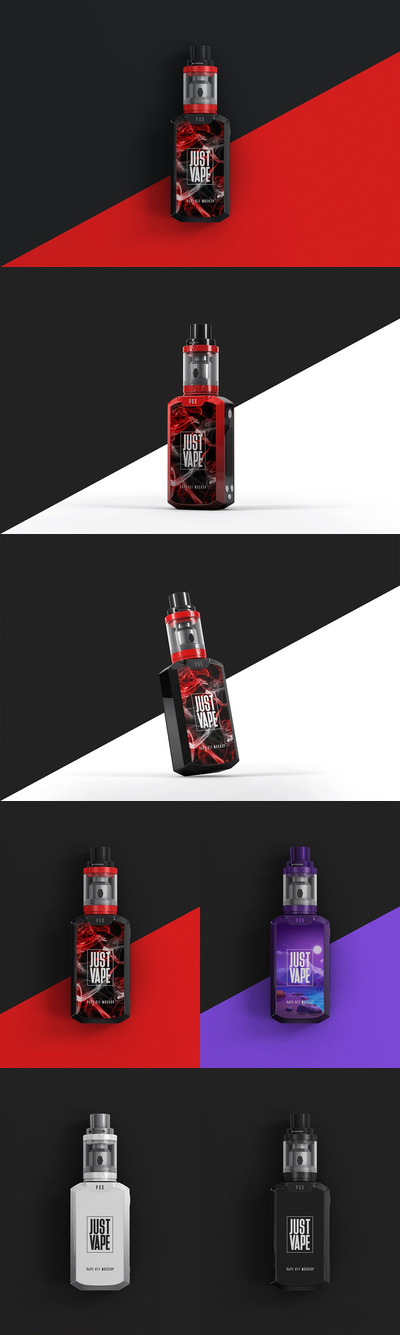 高品质的少见稀有电子烟包装设计VI样机展示模型mockups