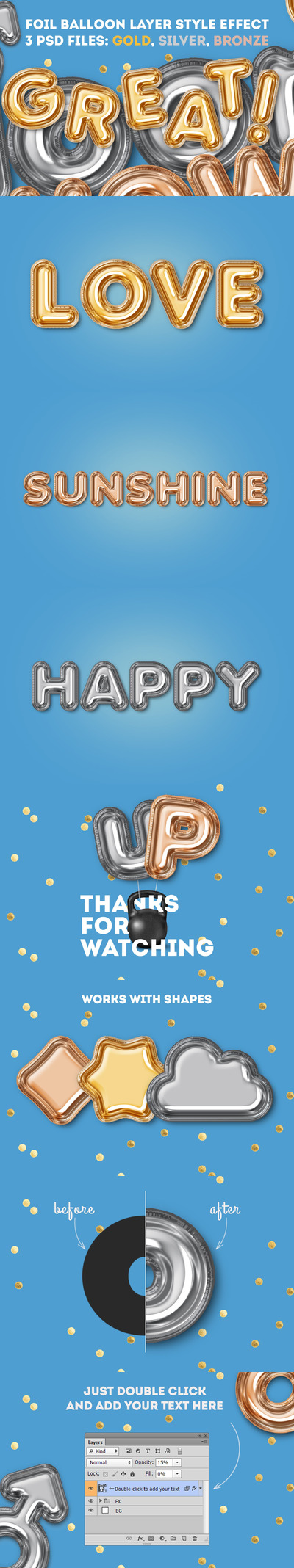 活动派对铝箔气球图层样式效果