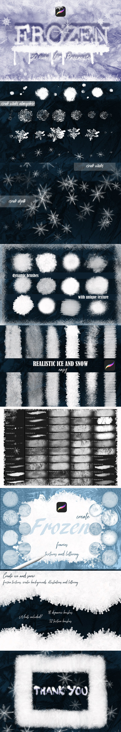 冬季冻结效果Procreate笔刷套装