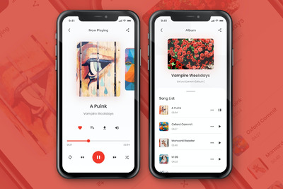 极简主义音乐APP UI模板(PSD,fig)