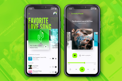 绿色清晰风格音乐APP UI模板(PSD,fig)