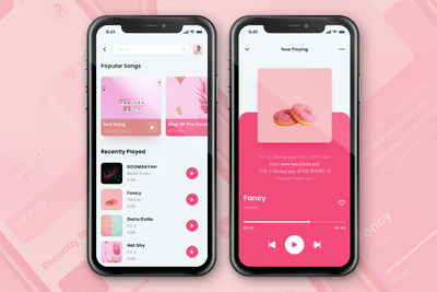 时尚风格音乐APP UI(PSD,fig)