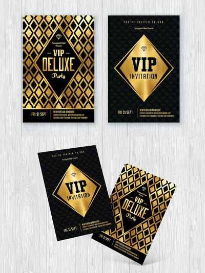 房地产土豪金色配色海报宣传达设计模板-PSD