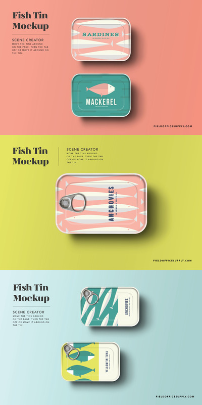 沙丁鱼罐头包装设计样机