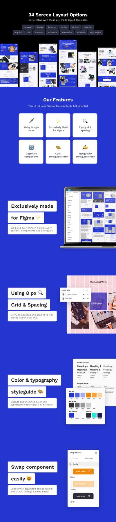 IT服务的多用途网页UI工具包[FIG,PSD]